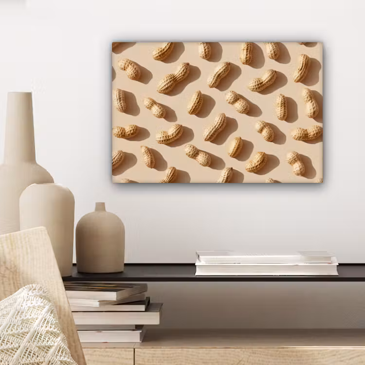 Canvas schilderij - Pinda's - Patroon - Beige — 5