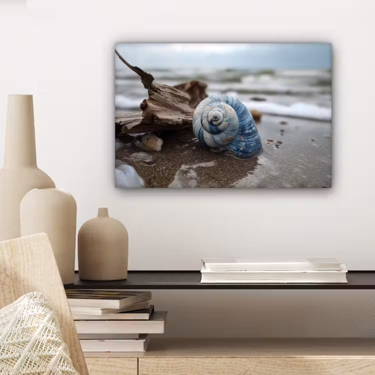 Canvas schilderij - Schelp - Strand - Blauw - Zee — 5
