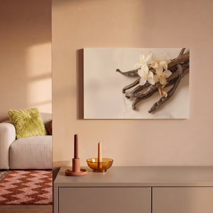 Canvas schilderij - Vanille - Bloemen - Beige — 2