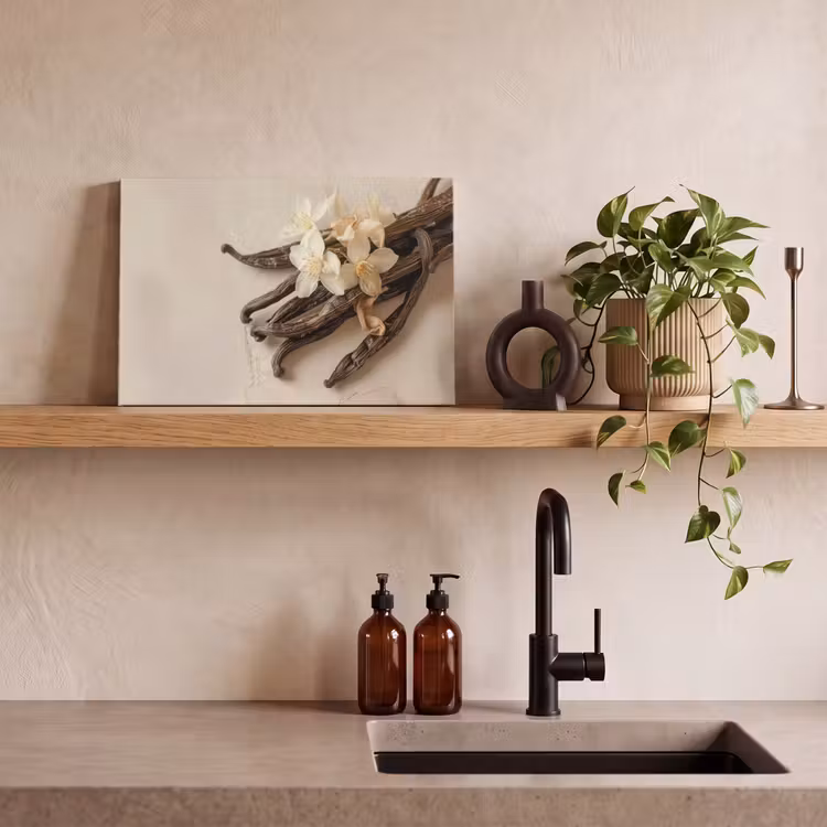Canvas schilderij - Vanille - Bloemen - Beige — 3
