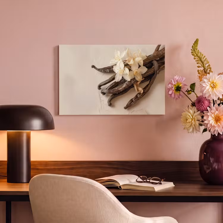 Canvas schilderij - Vanille - Bloemen - Beige — 4