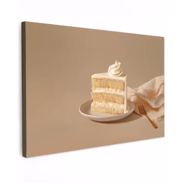 Canvas schilderij - Vanilletaart - Cake - Romig — 1