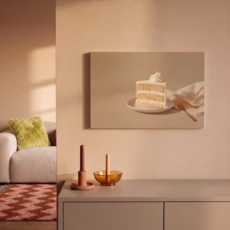 Canvas schilderij - Vanilletaart - Cake - Romig — 2