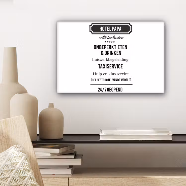 Canvas schilderij - Spreuken - Hotel papa - Quotes - Vader — 5