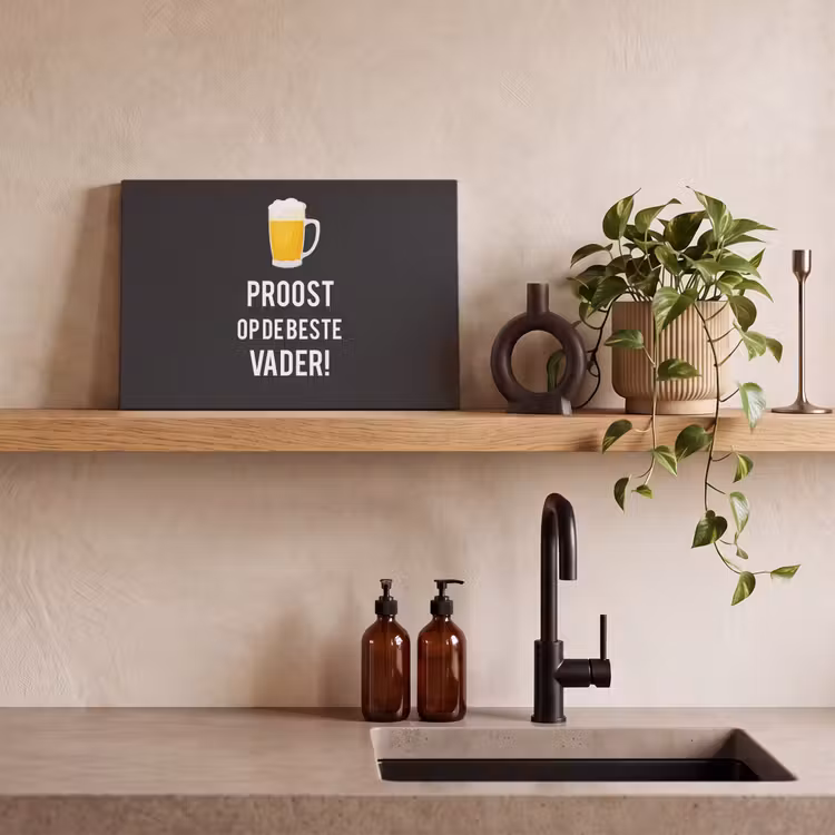 Canvas schilderij - Spreuken - Proost op de beste vader - Quotes - Papa — 3
