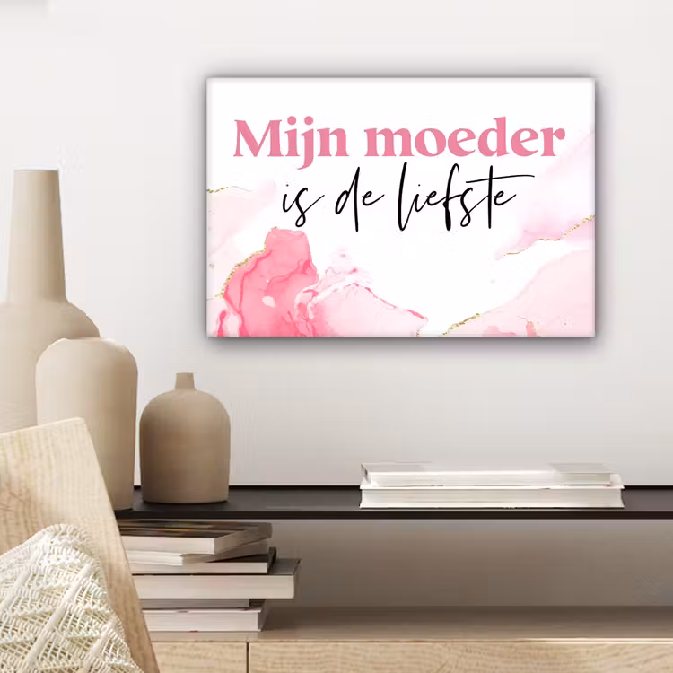 Canvas schilderij - Quote - Mama - Mijn moeder is de liefste - Roze — 5