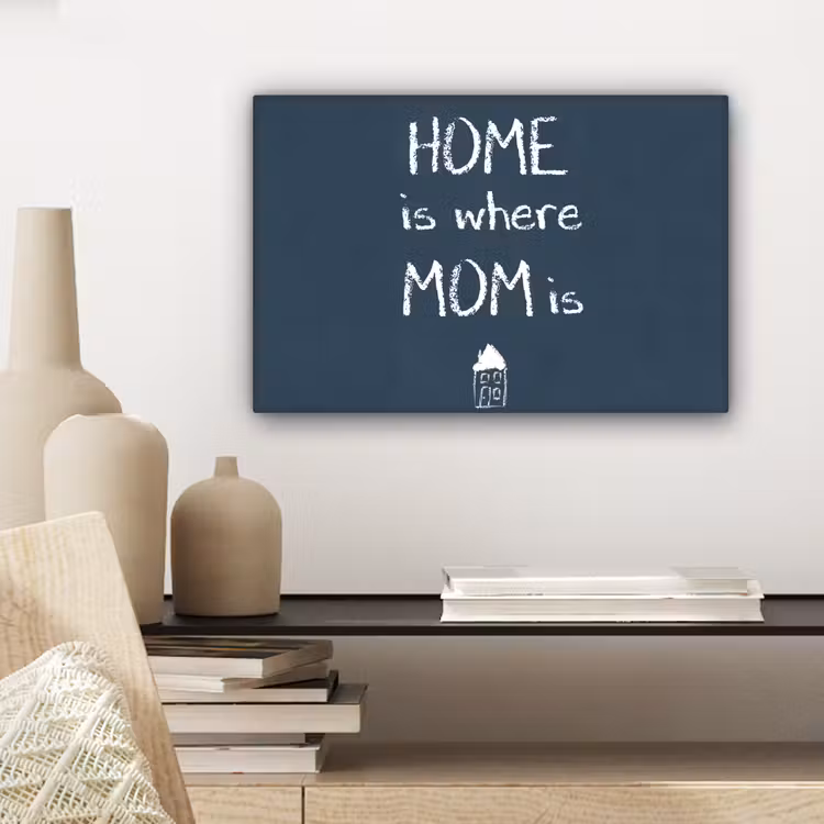 Canvas schilderij - Quotes - Home is where mom is - Spreuken - Moeder — 5