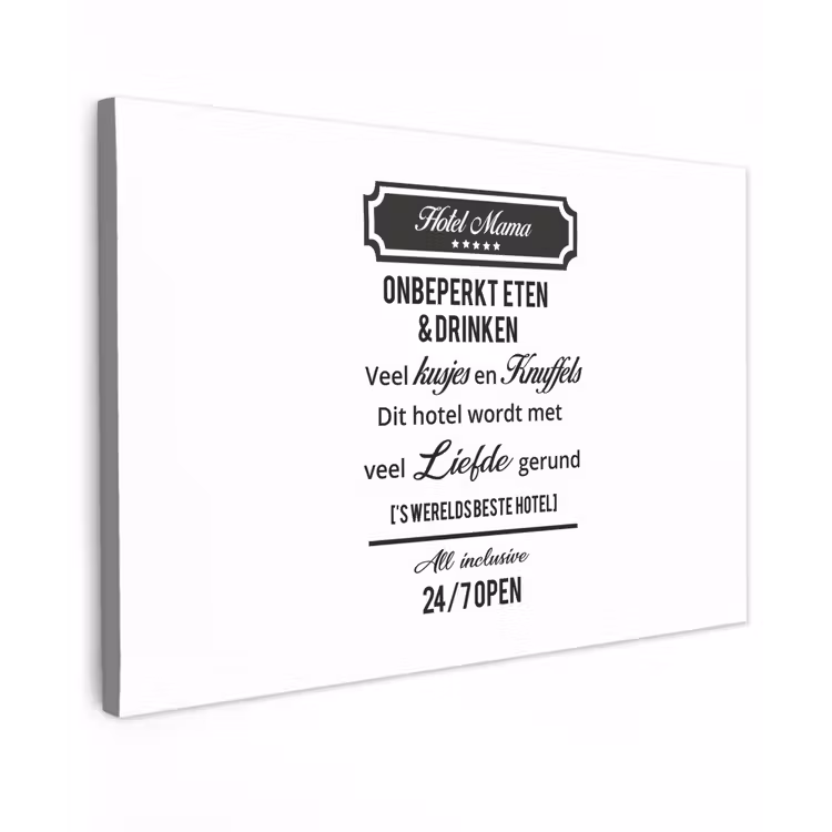 Canvas schilderij - Quotes - Mama - Spreuken - Hotel mama — 1