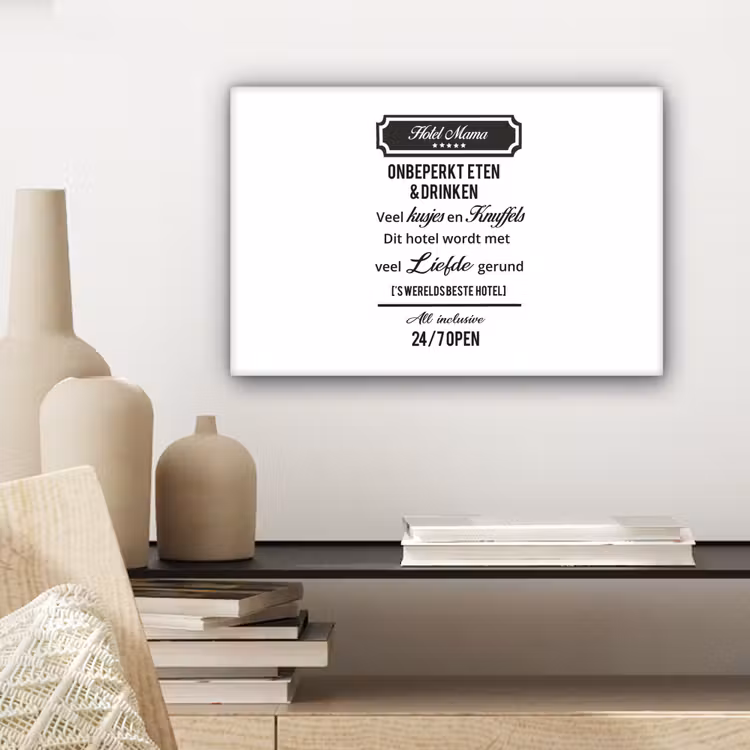 Canvas schilderij - Quotes - Mama - Spreuken - Hotel mama — 5