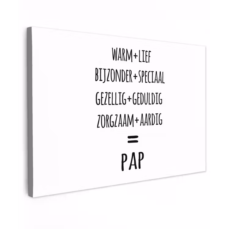 Canvas schilderij - Quotes - Pap definitie - Spreuken - Vader — 1