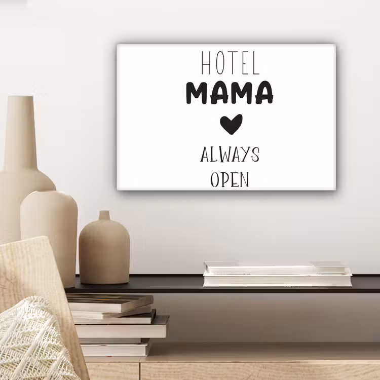 Canvas schilderij - Spreuken - Hotel mama always open - Quotes - Mama — 5