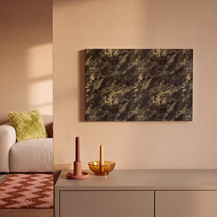 Canvas schilderij - Marmer - Zwart - Goud — 1