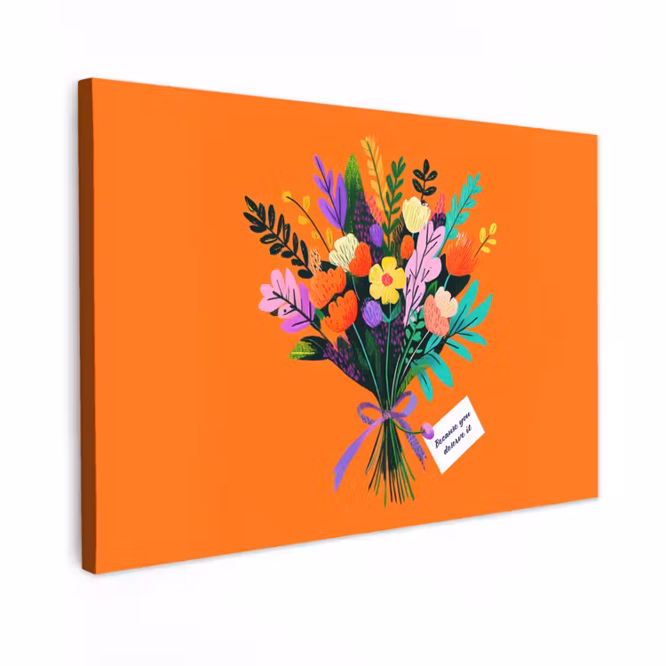 Canvas schilderij - Kaartje - Boeket - Bloemen — 1