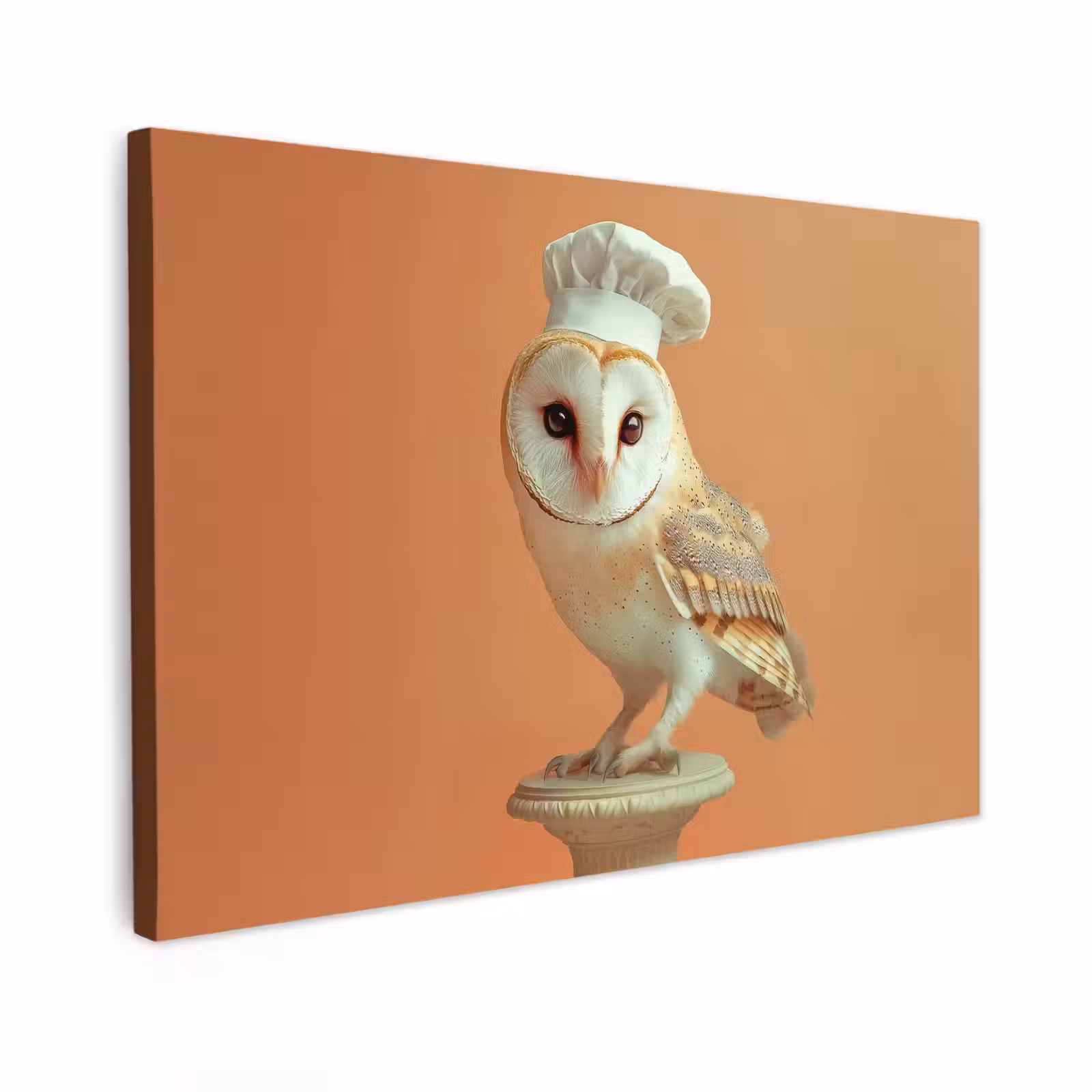 Canvas schilderij - Kerkuil - Koksmuts - Oranje - Vogel — 1
