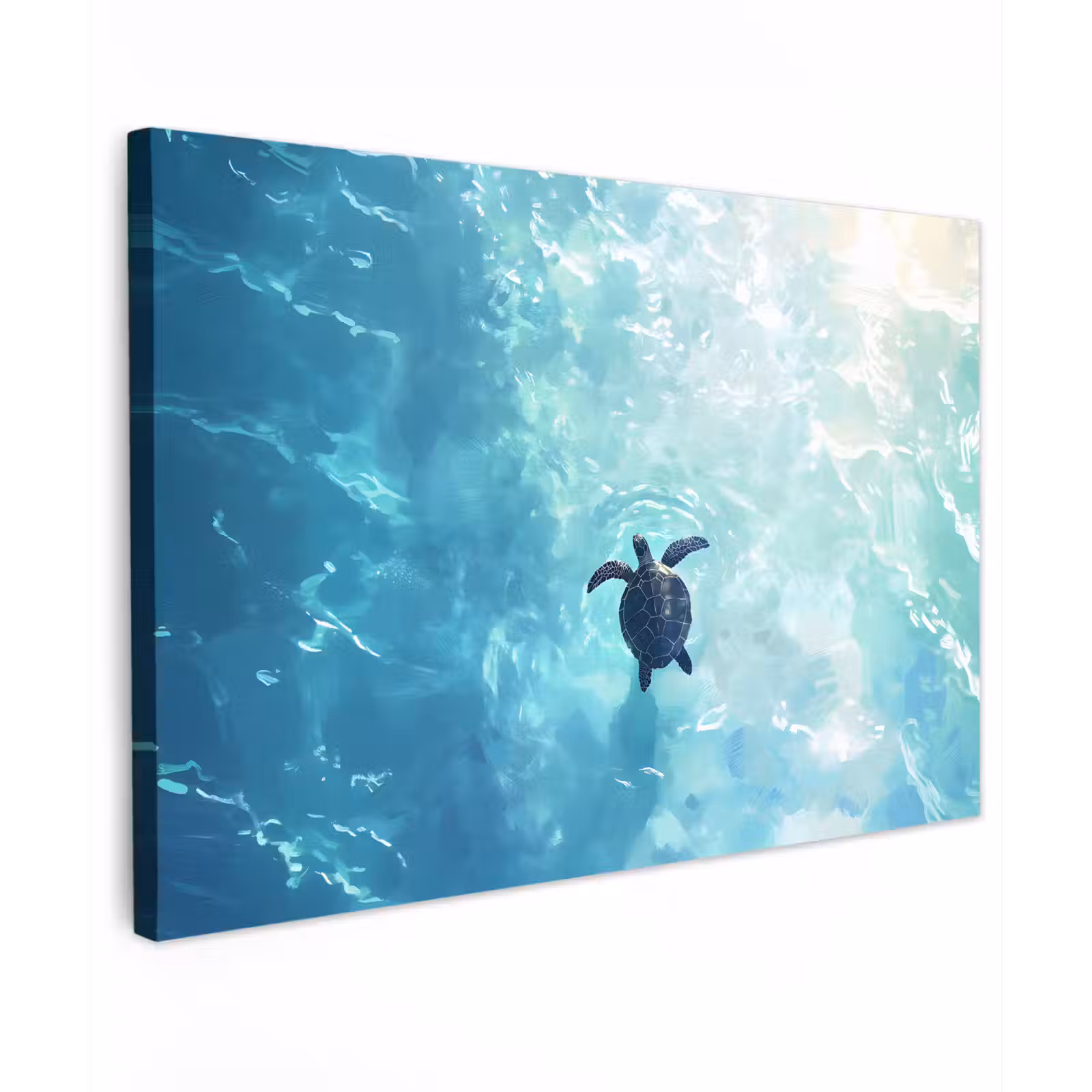 Canvas schilderij - Schildpad - Zee - Blauw - Schittering — 1