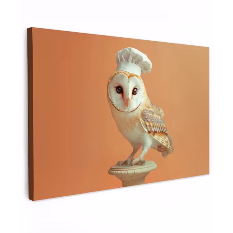 Canvas schilderij - Kerkuil - Koksmuts - Oranje - Vogel — 1