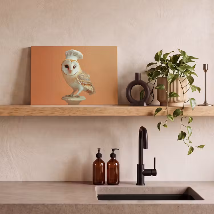 Canvas schilderij - Kerkuil - Koksmuts - Oranje - Vogel — 3