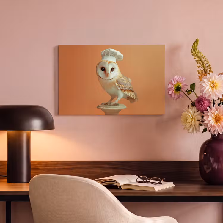 Canvas schilderij - Kerkuil - Koksmuts - Oranje - Vogel — 4