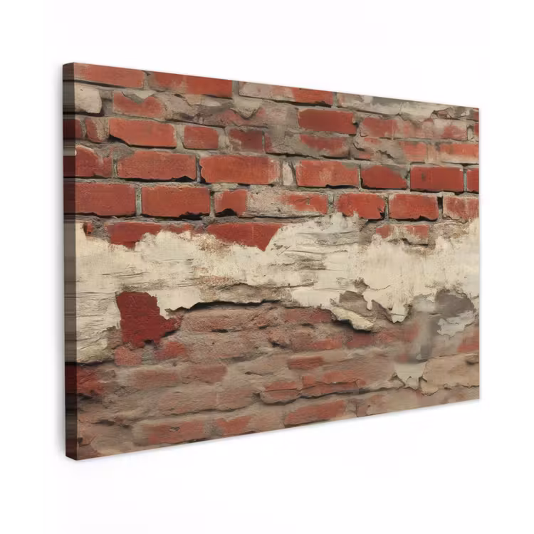 Canvas schilderij - Muur - Baksteen - Verweerd — 1