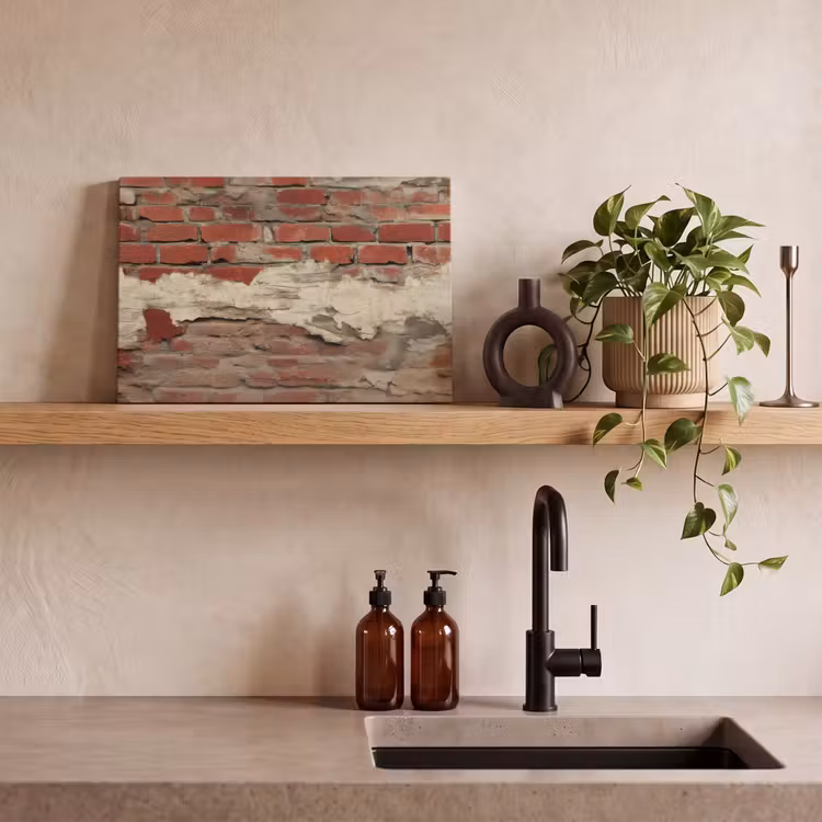 Canvas schilderij - Muur - Baksteen - Verweerd — 3