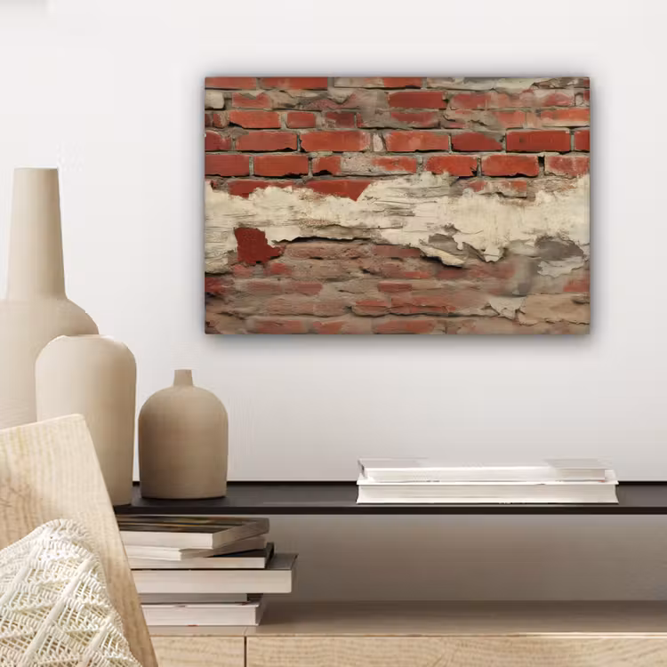 Canvas schilderij - Muur - Baksteen - Verweerd — 5