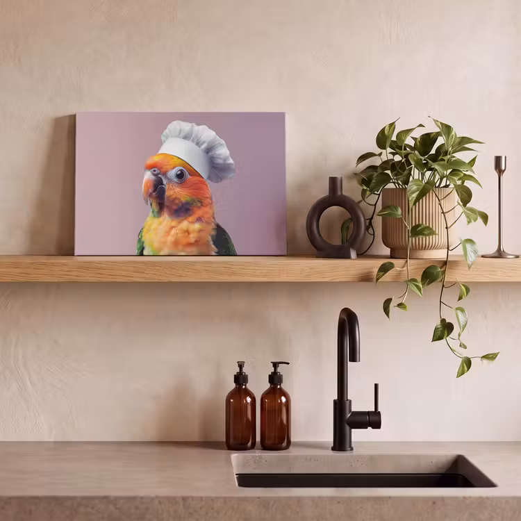 Canvas schilderij - Papegaai - Koksmuts - Nieuwsgierig - Vogel — 3