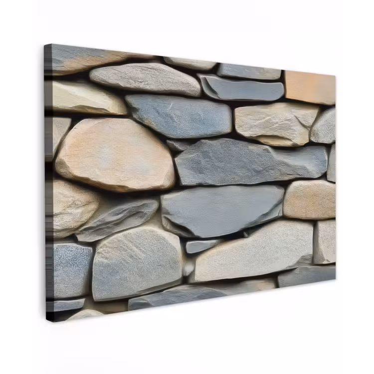 Canvas schilderij - Stenen - Rustiek - Grijs — 1