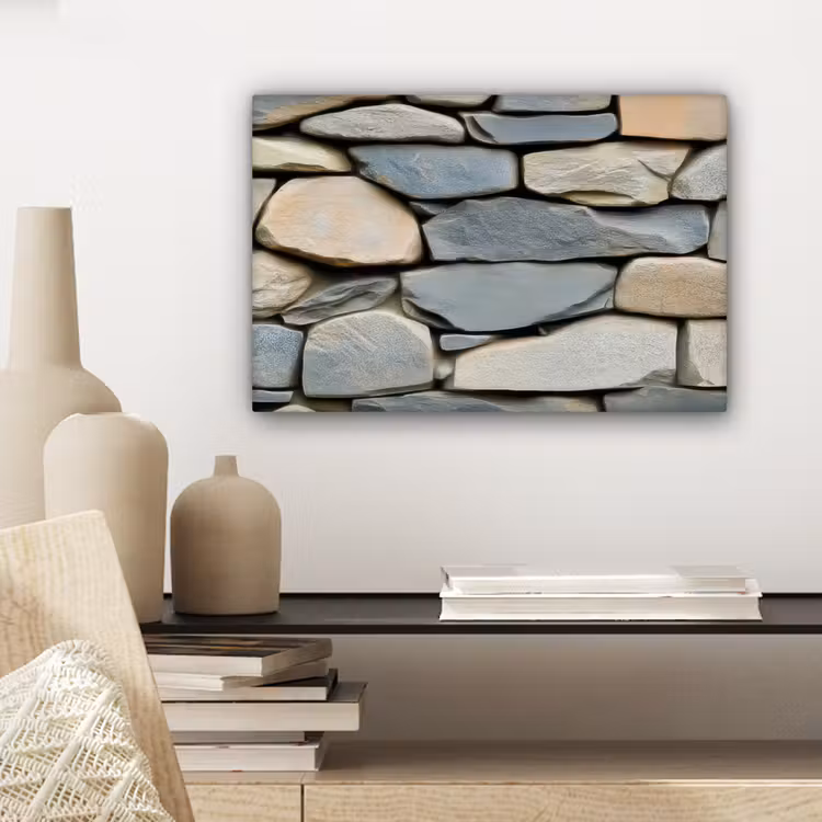 Canvas schilderij - Stenen - Rustiek - Grijs — 5