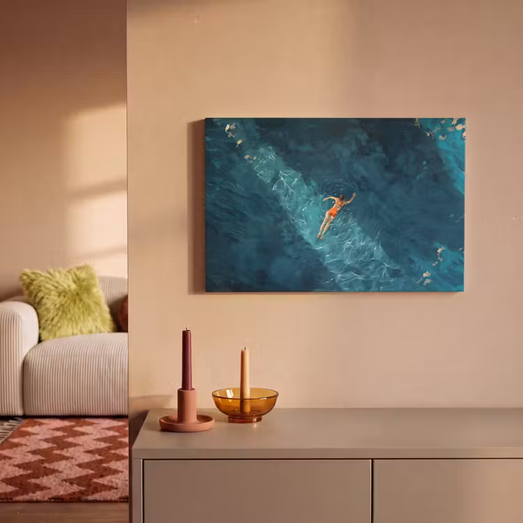 Canvas schilderij - Vrouw - Water - Bikini - Oranje — 2