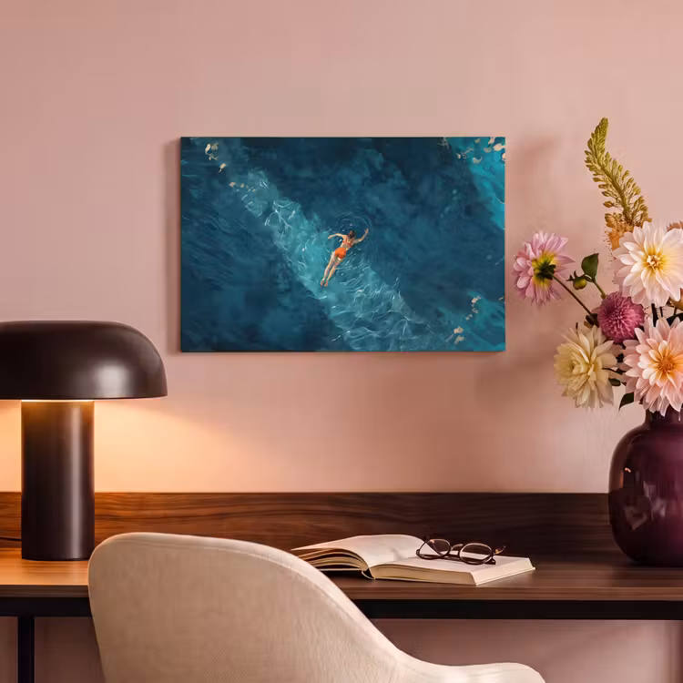 Canvas schilderij - Vrouw - Water - Bikini - Oranje — 4