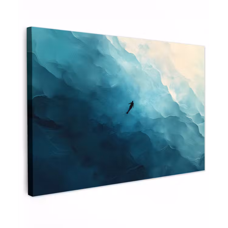 Canvas schilderij - Zee - Silhouet - Abstract - Blauw — 1