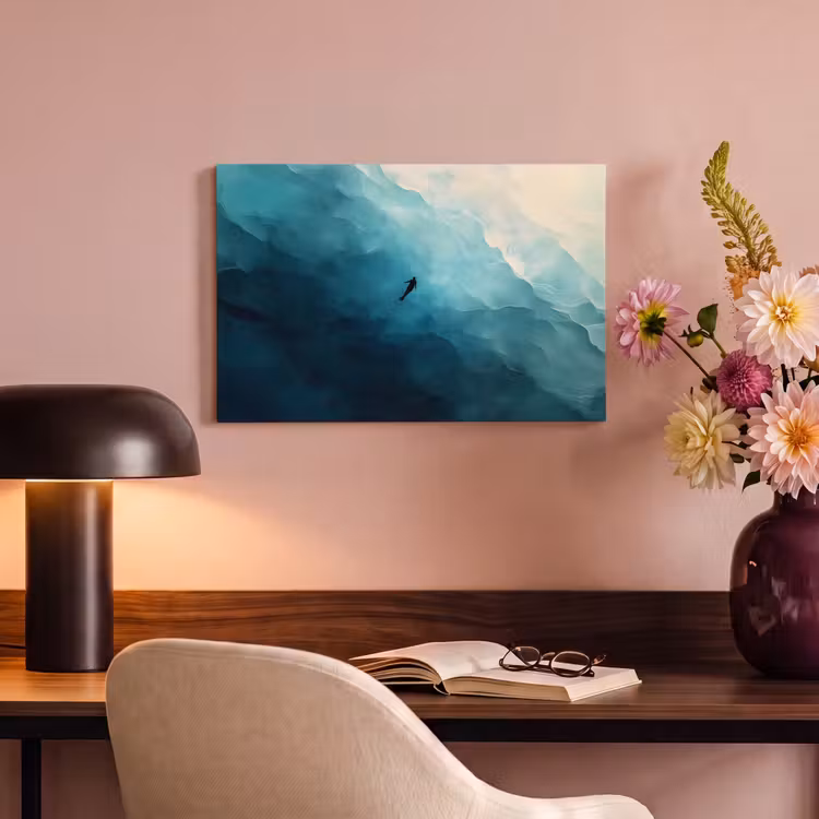 Canvas schilderij - Zee - Silhouet - Abstract - Blauw — 4