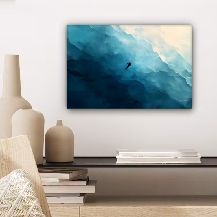 Canvas schilderij - Zee - Silhouet - Abstract - Blauw — 5