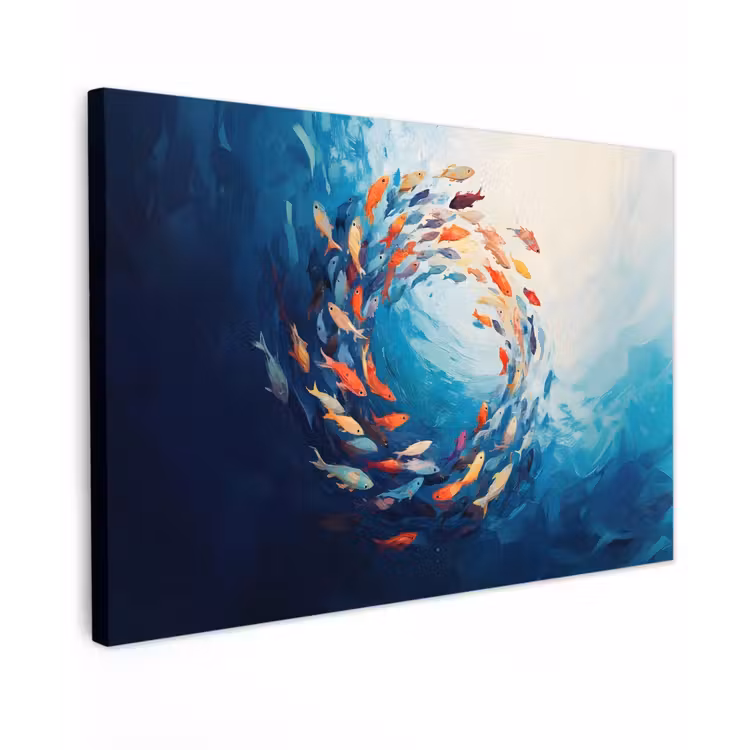 Canvas schilderij - Zee - Vissen - Kleurrijk - Dynamisch — 1