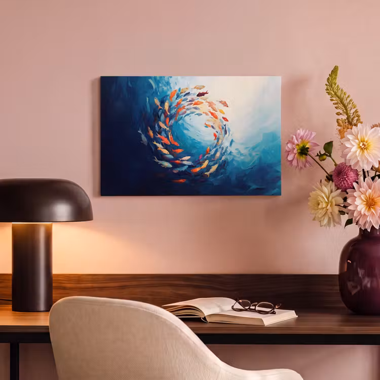 Canvas schilderij - Zee - Vissen - Kleurrijk - Dynamisch — 4