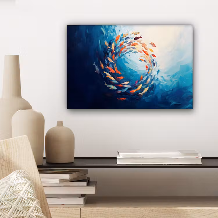 Canvas schilderij - Zee - Vissen - Kleurrijk - Dynamisch — 5