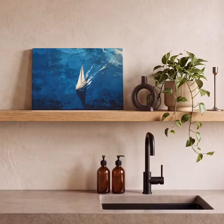 Canvas schilderij - Zeilboot - Water - Abstract - Schaduw — 3