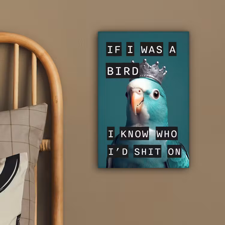 Canvas schilderij - Parkiet - Turquoise - Quotes - Decoratie — 3