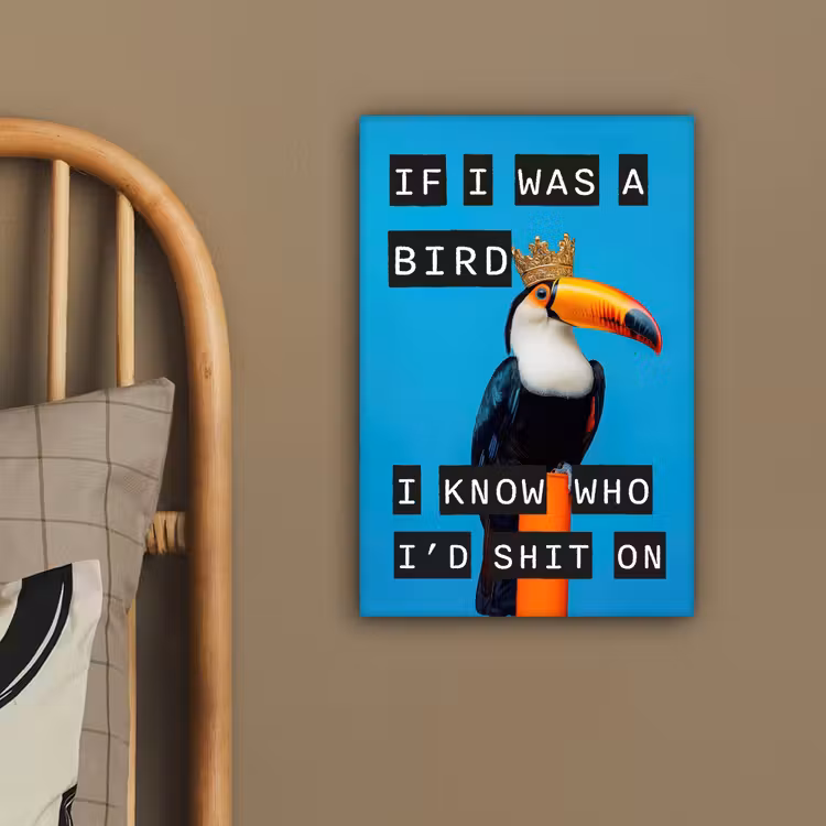 Canvas schilderij - Vogel - Toekan - Blauw - Quotes — 3