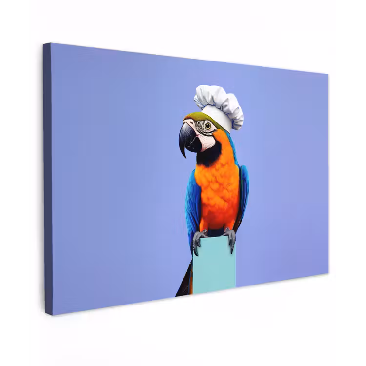Canvas schilderij - Papegaai - Koksmuts - Vogel - Leuk — 1