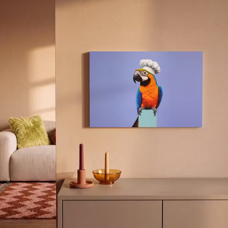 Canvas schilderij - Papegaai - Koksmuts - Vogel - Leuk — 2