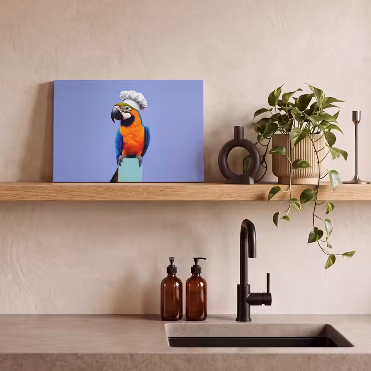 Canvas schilderij - Papegaai - Koksmuts - Vogel - Leuk — 3