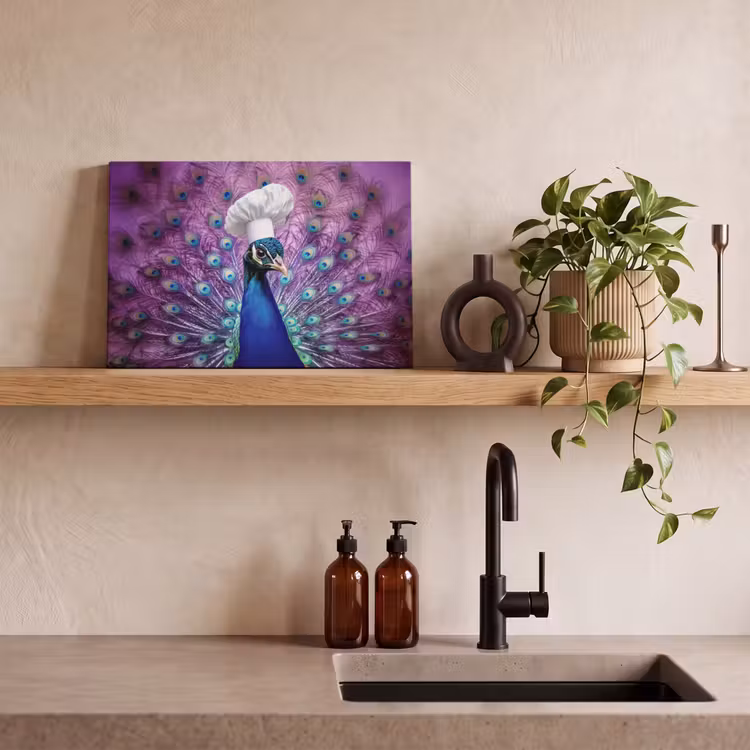 Canvas schilderij - Pauw - Koksmuts - Cool - Paars — 3