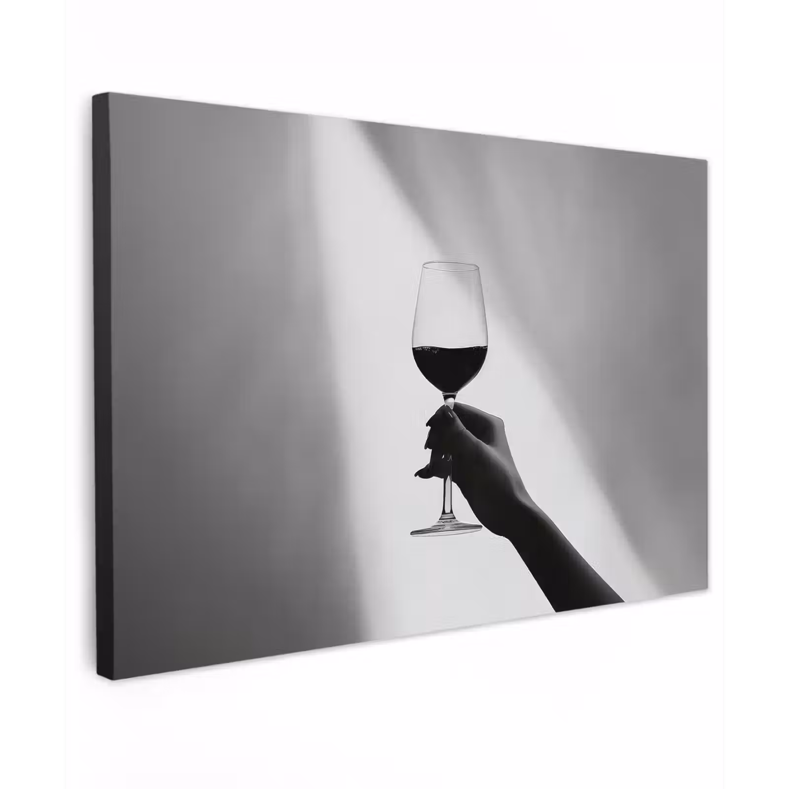 Canvas schilderij - Lichtinval - Wijn - Rood - Glas — 1