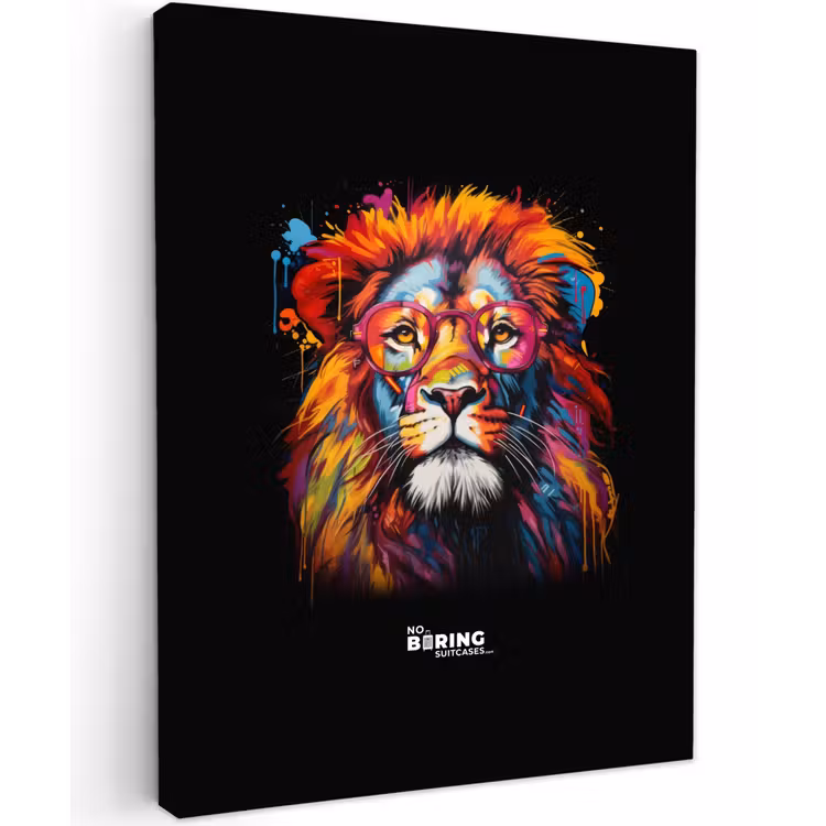 Canvas schilderij - Kleurrijke leeuw in graffiti stijl — 2