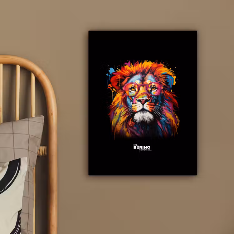 Canvas schilderij - Kleurrijke leeuw in graffiti stijl — 4