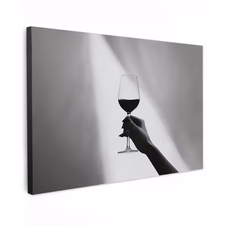 Canvas schilderij - Lichtinval - Wijn - Rood - Glas — 1