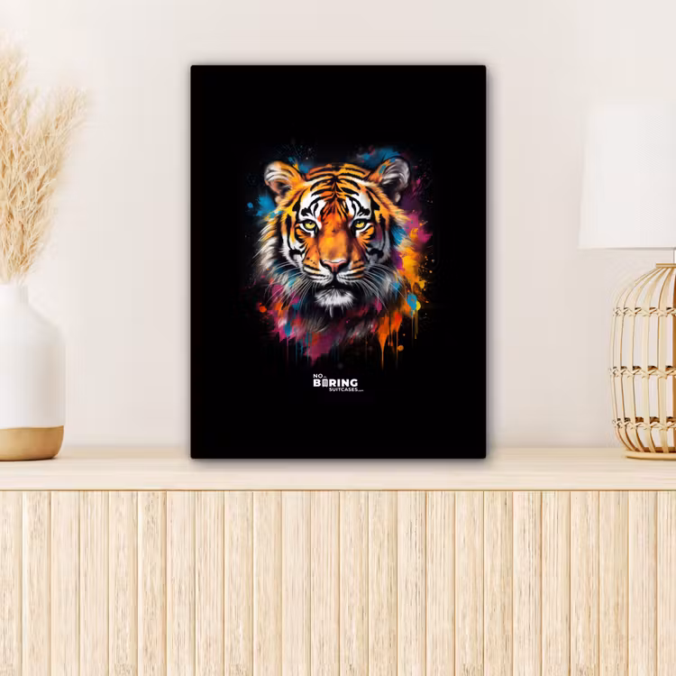 Canvas schilderij - Tijger als street art kunstwerk — 1