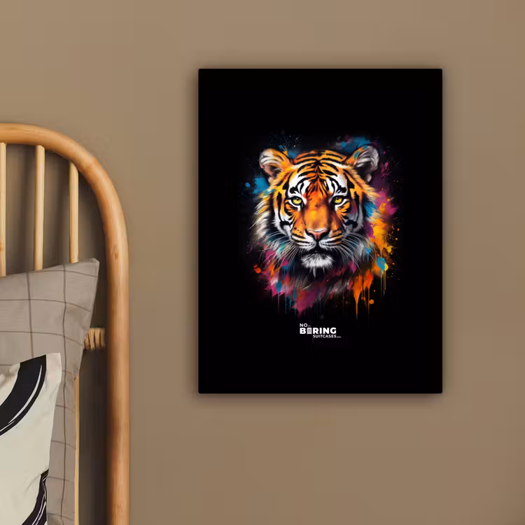 Canvas schilderij - Tijger als street art kunstwerk — 4
