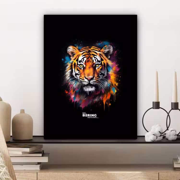 Canvas schilderij - Tijger als street art kunstwerk — 6